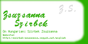 zsuzsanna szirbek business card